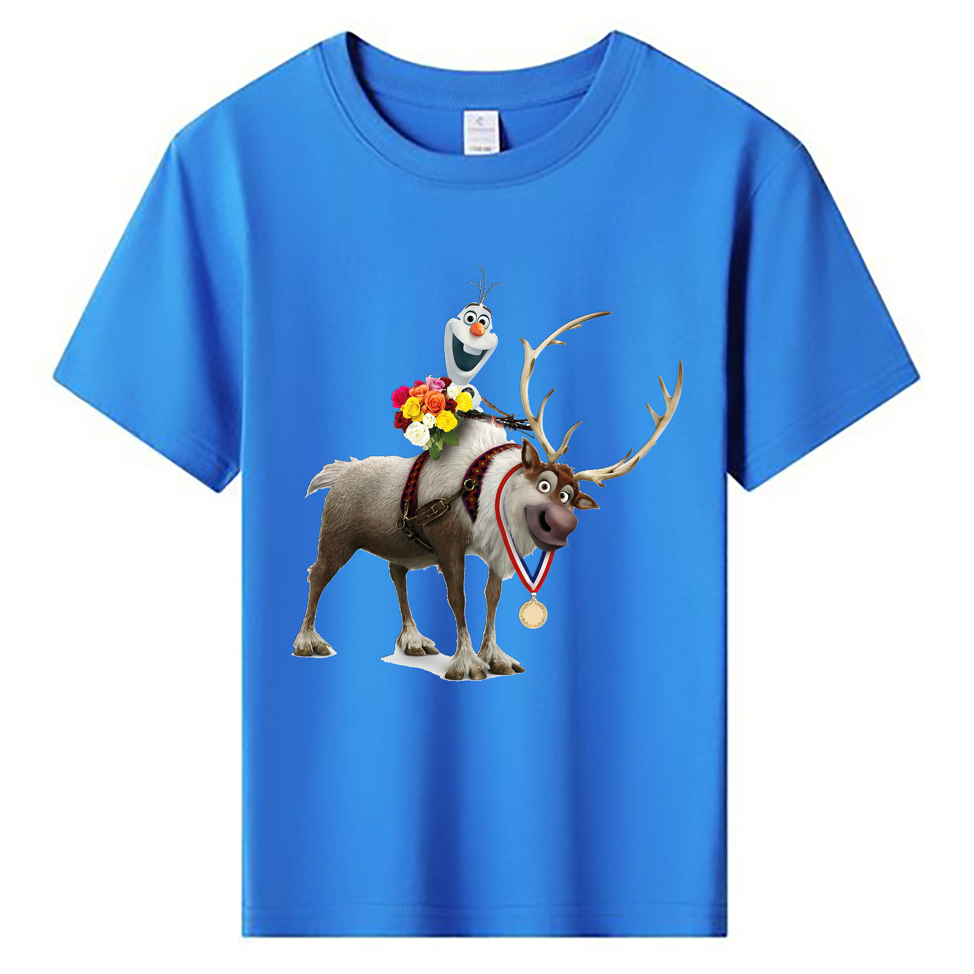 （画像用） アナと雪の女王 アンナ エルサ Frozen Anna Elsa 綿100％キッズTシャツ（フロントプリント）